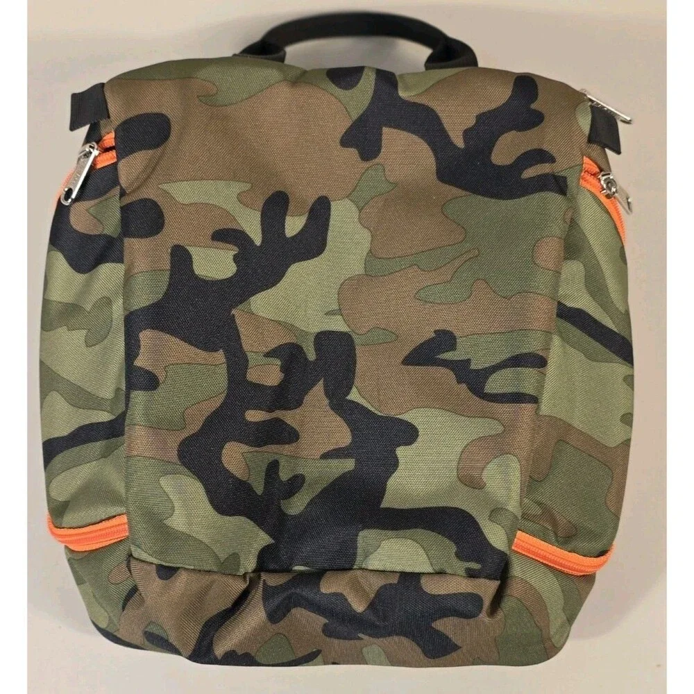LL Bean Messenger Commuter Bag Camo Orange  Padded Organizer Missing Strap